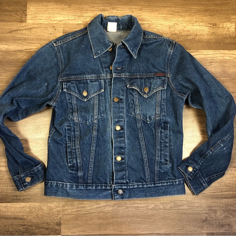 Vintage 80s Cowden Denim Trucker Jacket Womens M MEDIUM Blue Jean Jacket Coat
